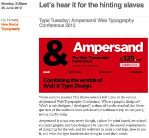 Ampersand Conference Eye Blog