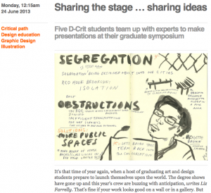 Brigette Brown argues that segregation is alive. Drawing by Nina Frankel.