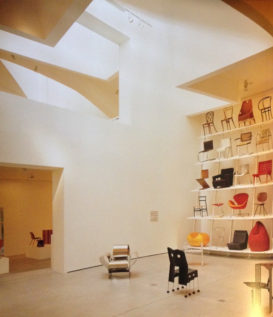 Interior of the Vitra Design Museum by Frank Gehry, 1989. Photograph by Vitra Design Museum and Peter Inselmann, reproduced in ‘The Furniture Machine, Furniture since 1990’ by Gareth Williams