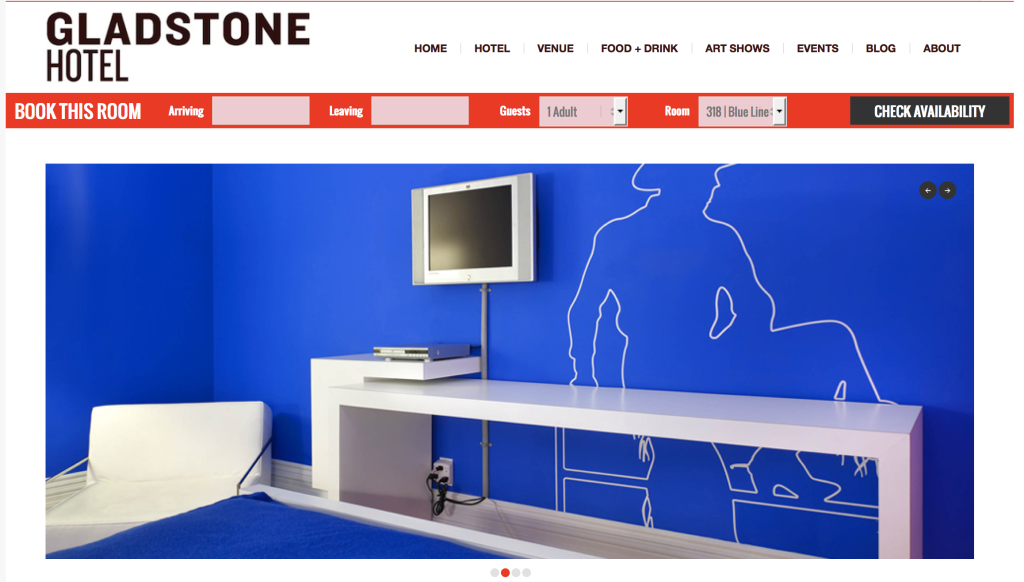 Screen Shot of “The Blue Line” room in The Gladstone