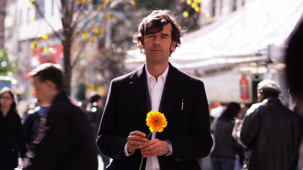 Stefan Sagmeister in ‘The Happy Film’, seeking discomfort on the streets of New York. Photograph: Ben Wolf.