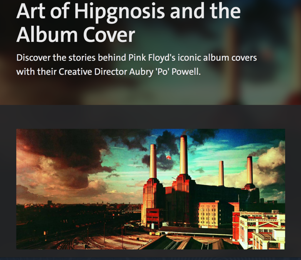 Screen Shot of the cover image of 'Animals' by Pink Floyd, from the V&A's website